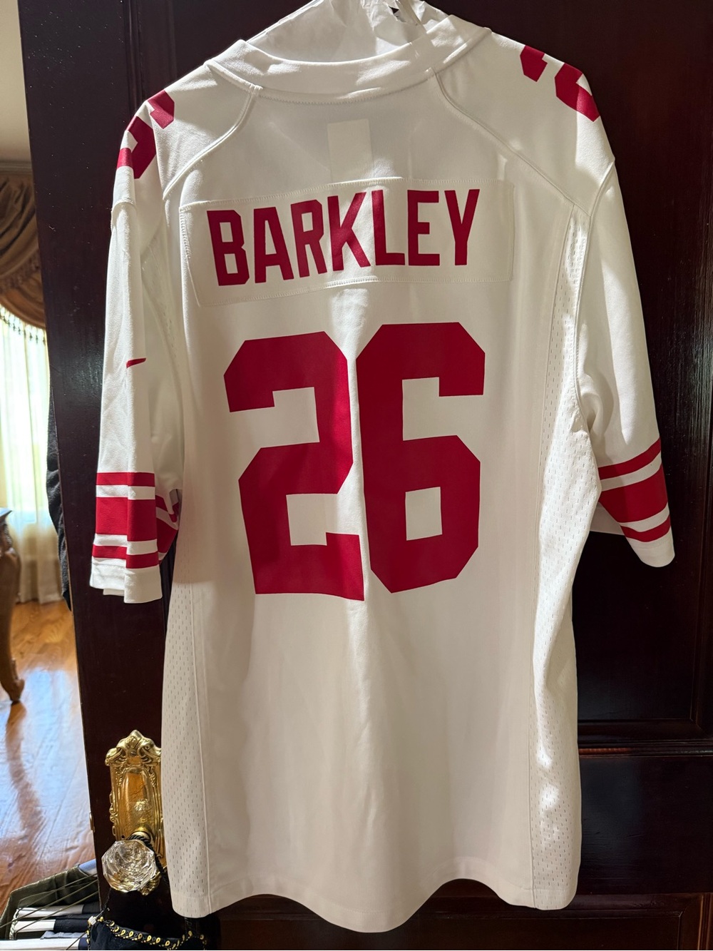 Nike White & Red Saquon Barkley #26 Men's Jersey